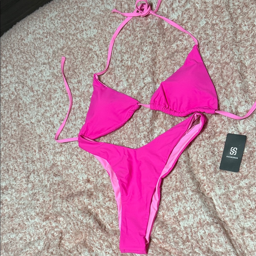 Hot pink bikini
